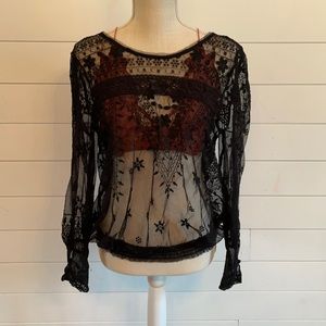 Free People boho see through top